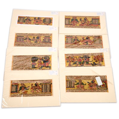 Lot 566 - A GROUP OF INDIAN SCHOOL HINDU EPIC ILLUSTRATION PAGES