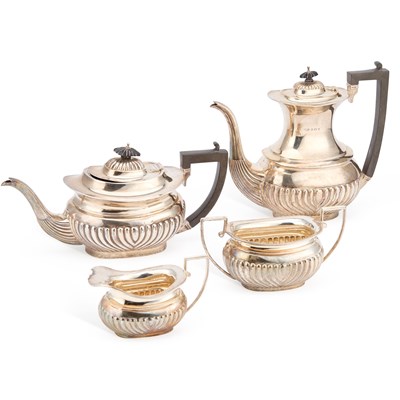 Lot 361 - A SILVER FOUR-PIECE TEA SERVICE