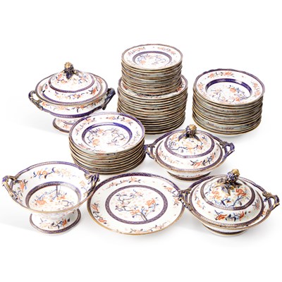 Lot 147 - A STAFFORDSHIRE IRONSTONE DINNER SERVICE