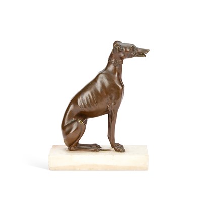 Lot 845 - A FRENCH BRONZE WHIPPET