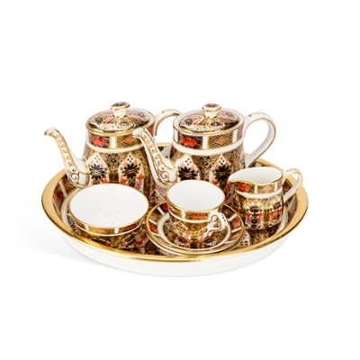 Lot 206 - A ROYAL CROWN DERBY MINIATURE SERVICE