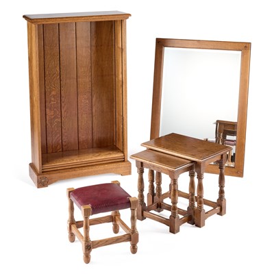 Lot 1014 - A GROUP OF OAK FURNITURE