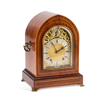Lot 971 - A LATE 19TH CENTURY INLAID ROSEWOOD 'GOTHIC' BRACKET CLOCK