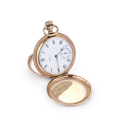 Lot 614 - A GOLD FILLED FULL HUNTER WALTHAM POCKET WATCH