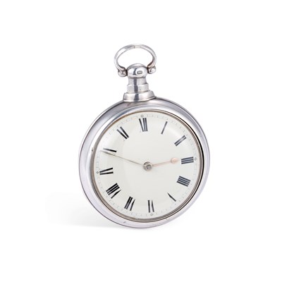 Lot 568 - A SILVER PAIR CASED POCKET WATCH