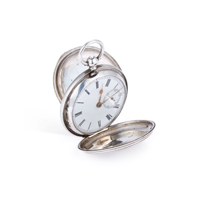 Lot 604 - A SILVER FULL HUNTER POCKET WATCH