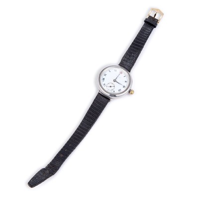 Lot 606 - A SILVER FRANCOIS BORGEL CASED TRENCH WATCH