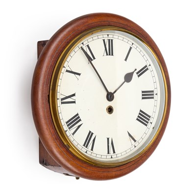 Lot 992 - A MAHOGANY SINGLE-FUSEE WALL CLOCK