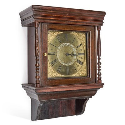 Lot 990 - AN OAK THIRTY-HOUR WALL CLOCK
