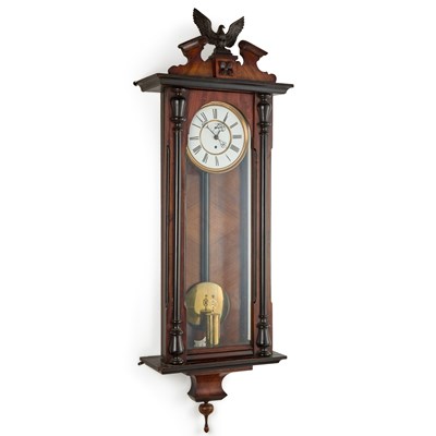 Lot 988 - A LATE 19TH CENTURY WALNUT VIENNA WALL CLOCK