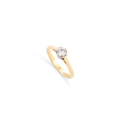 Lot 674 - AN 18 CARAT GOLD SOLITAIRE DIAMOND RING