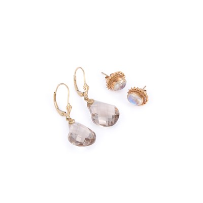 Lot 655 - TWO PAIRS OF GEM-SET EARRINGS