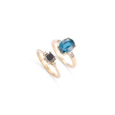 Lot 701 - TWO 9 CARAT GOLD GEM-SET RINGS