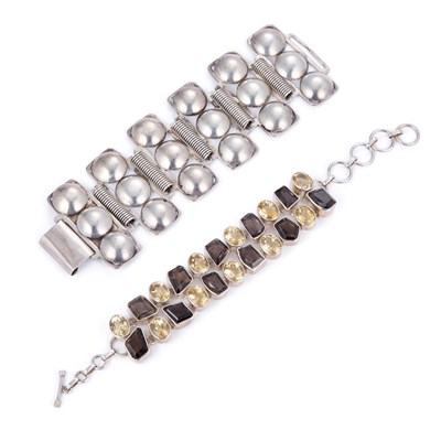 Lot 676 - TWO SILVER BRACELETS
