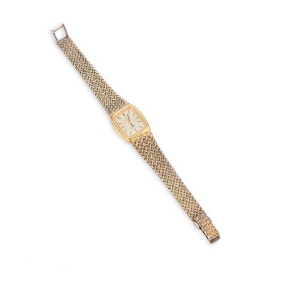 Lot 612 - A LADY'S SILVER-GILT OMEGA BRACELET WATCH