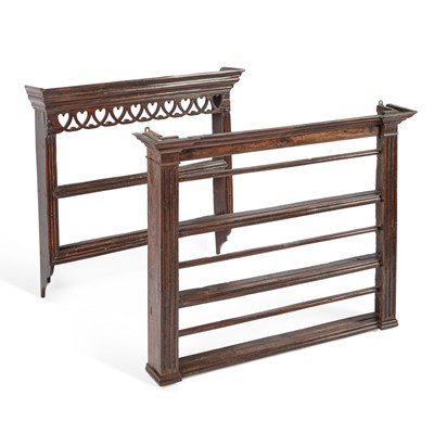 Lot 1012 - TWO GEORGIAN OAK PLATE RACKS
