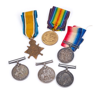 Lot 36 - A FIRST WORLD WAR MEDAL TRIO AND THREE WAR MEDALS