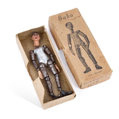 Lot 55 - AN EARLY 20TH CENTURY SWISS 'SABA' ARTICULATED METAL FIGURE