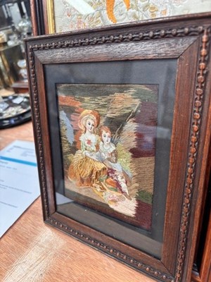Lot 26 - THREE SILKWORK PICTURES
