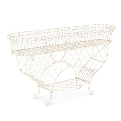 Lot 996 - A PAINTED WIREWORK PLANTER
