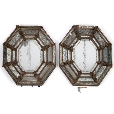 Lot 1079 - A LARGE PAIR OF VENETIAN MIRRORS