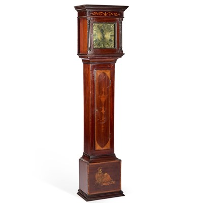 Lot 966 - AN INLAID MAHOGANY THIRTY-HOUR LONGCASE CLOCK