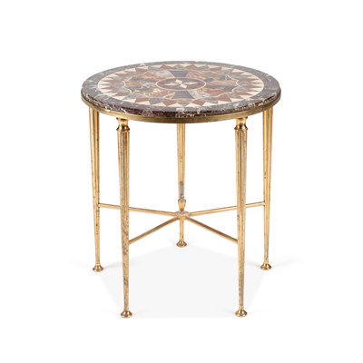 Lot 1050 - A 20TH CENTURY SPECIMEN MARBLE OCCASIONAL TABLE