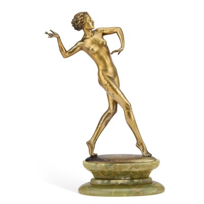 Lot 854 - JOSEPH LORENZL (AUSTRIA, 1892-1950), AN ART DECO MODEL OF A NUDE FEMALE DANCING