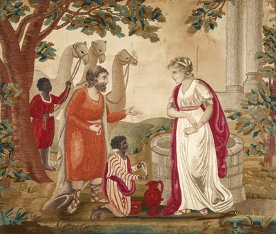 Lot 62 - A 19TH CENTURY SILKWORK PICTURE