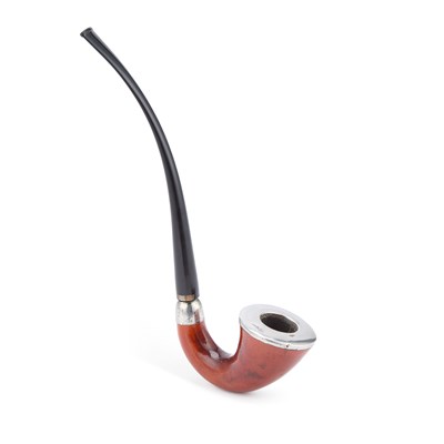 Lot 836 - A SILVER MOUNTED CALABASH PIPE