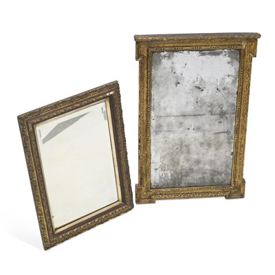 Lot 1142 - AN 18TH CENTURY GILTWOOD WALL MIRROR