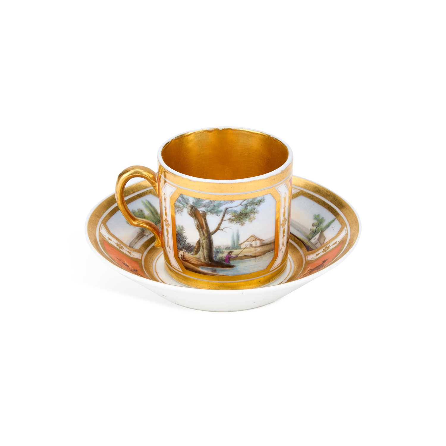 Lot 82 - A PARIS PORCELAIN COFFEE CAN AND SAUCER