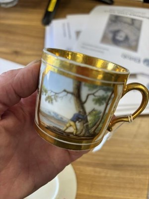 Lot 82 - A PARIS PORCELAIN COFFEE CAN AND SAUCER