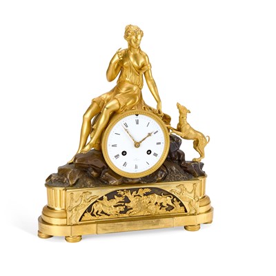 Lot 979 - A FRENCH GILT BRONZE CLOCK, PARIS