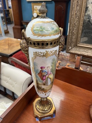 Lot 105 - A PAIR OF SÈVRES STYLE PORCELAIN VASES