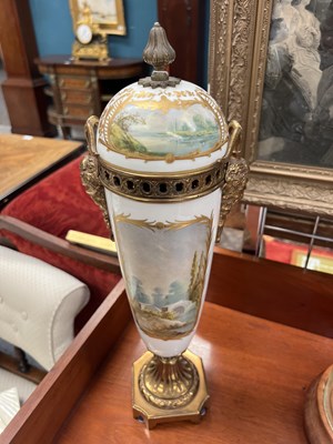 Lot 105 - A PAIR OF SÈVRES STYLE PORCELAIN VASES