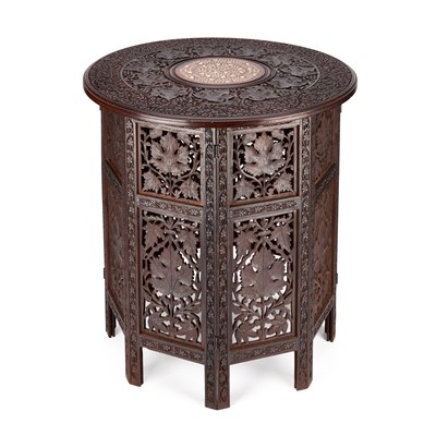 Lot 1034 - A CARVED WOOD INDIAN TABLE
