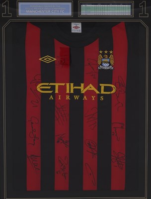 Lot 7 - FOOTBALL MEMORABILIA: A MANCHESTER CITY MULTI SIGNED 2011 - 12 SEASON SHIRT