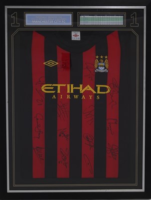 Lot 7 - FOOTBALL MEMORABILIA: A MANCHESTER CITY MULTI SIGNED 2011 - 12 SEASON SHIRT