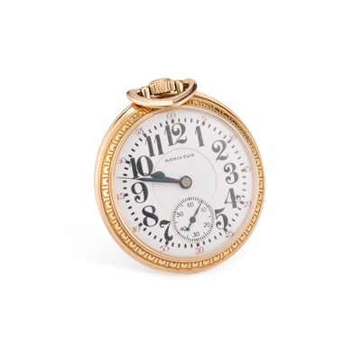 Lot 602 - A GOLD PLATED HAMILTON RAILROAD WATCH