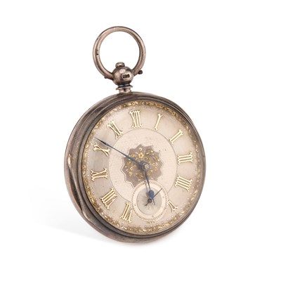 Lot 603 - A SILVER OPEN FACE POCKET WATCH