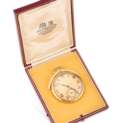 Lot 582 - AN 18CT GOLD JW BENSON DRESS POCKET WATCH
