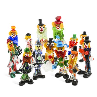 Lot 43 - A GROUP OF 20TH CENTURY MURANO CLOWNS