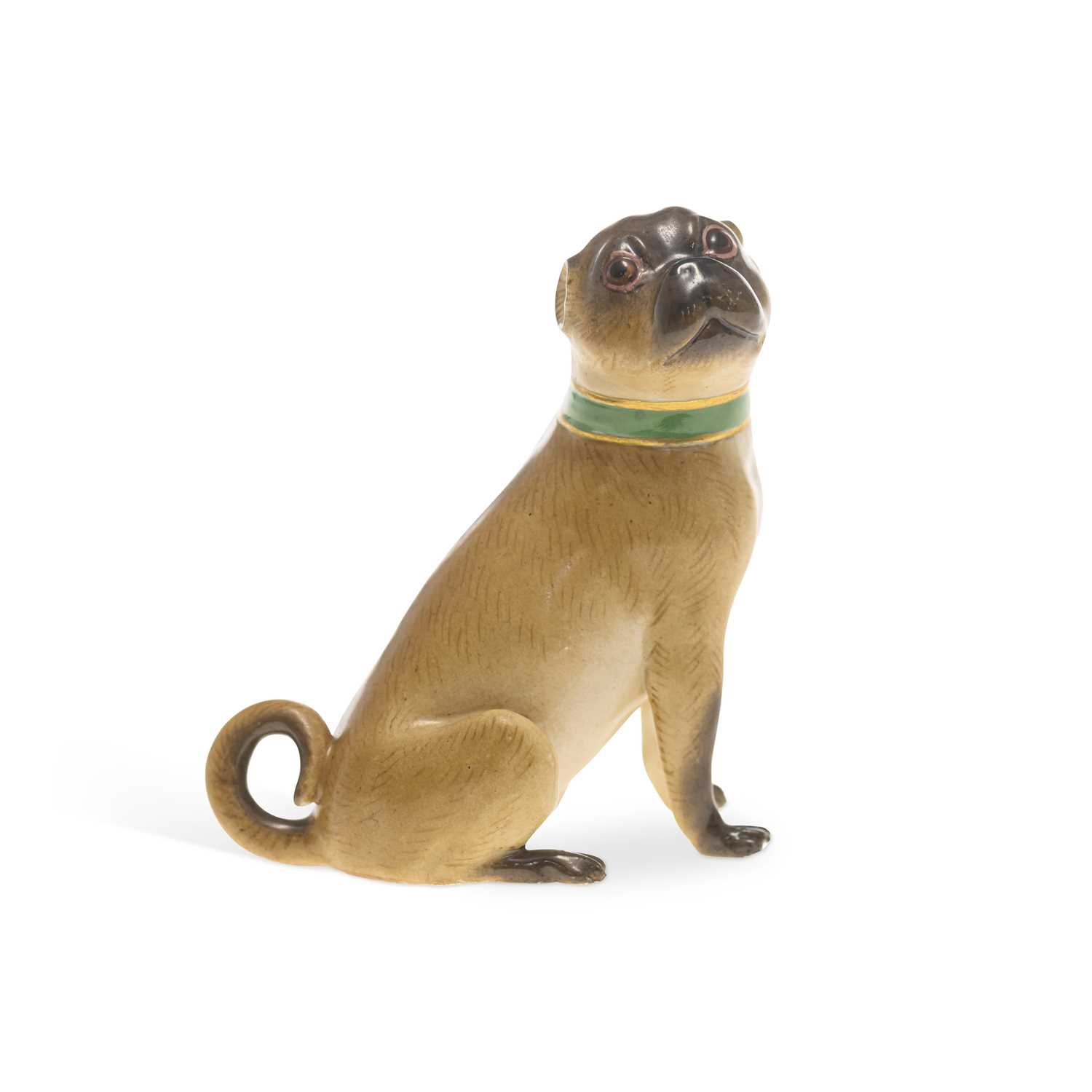 Lot 107 - A MEISSEN PORCELAIN PUG DOG