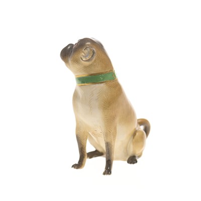 Lot 107 - A MEISSEN PORCELAIN PUG DOG