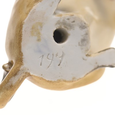 Lot 107 - A MEISSEN PORCELAIN PUG DOG