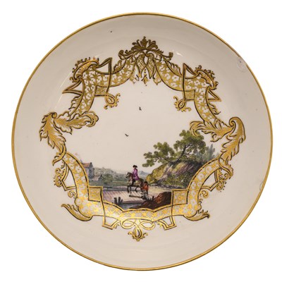 Lot 89 - TWO MEISSEN PORCELAIN SAUCERS