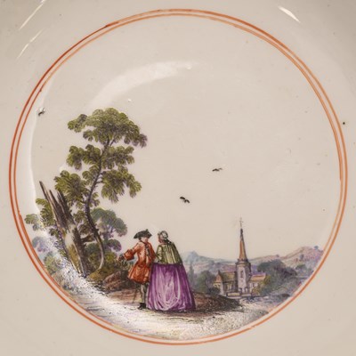 Lot 89 - TWO MEISSEN PORCELAIN SAUCERS