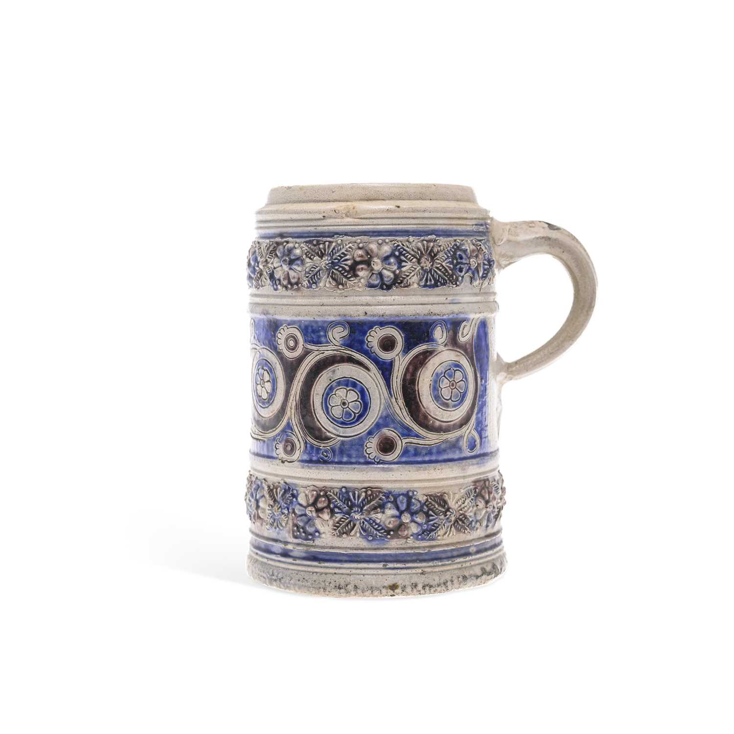 Lot 125 - A GERMAN WESTERWALD POTTERY MUG