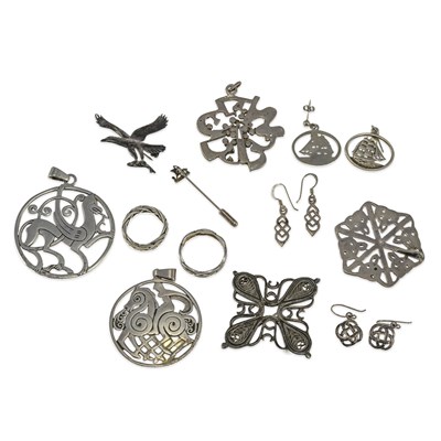 Lot 708 - A GROUP OF CELTIC AND SCOTTISH SILVER JEWELLERY